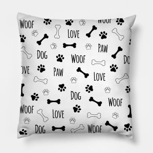 Love Dog Paw Pattern Pillow