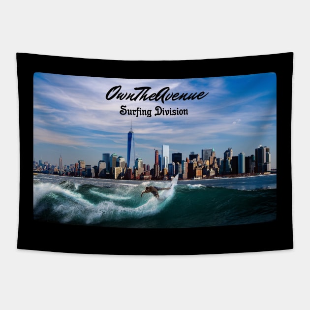 OwnTheAve Surfing Surf Ocean Beach City Art Tapestry by OwnTheAvenue