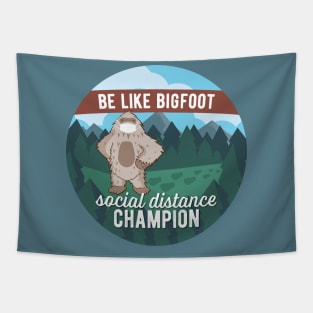 Social Distance Champion Bigfoot Tapestry