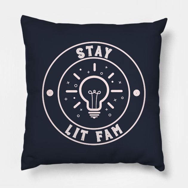 Minimal light bulb stay lit Pillow by happinessinatee