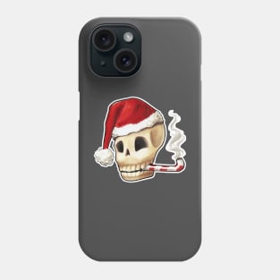 Santa Klaus skull smoking candy cane Phone Case