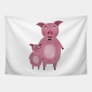 piggy dad and son Tapestry