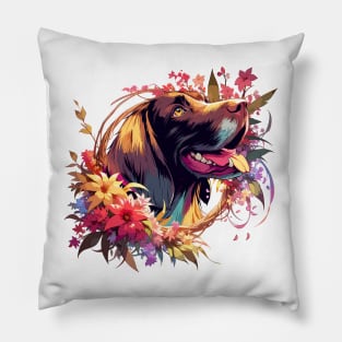 German Longhaired Pointer Lights Up Mothers Day - Ultimate Dog Mom Gift Pillow