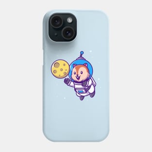 Cute Squirrel Astronaut With Moon Cartoon Phone Case