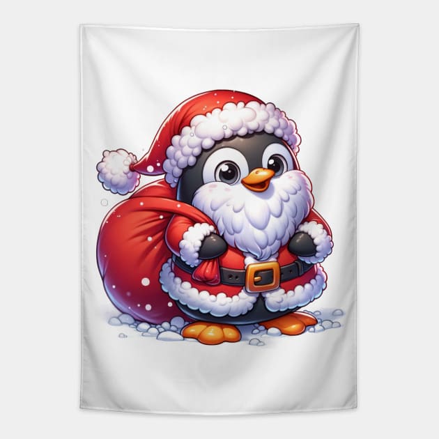 Santa Penguin Tapestry by TooplesArt