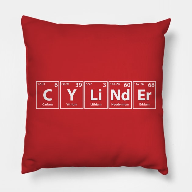 Cylinder (C-Y-Li-Nd-Er) Periodic Elements Spelling Pillow by cerebrands