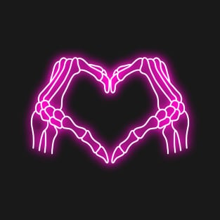 Heart Bones Neon Sign T-Shirt