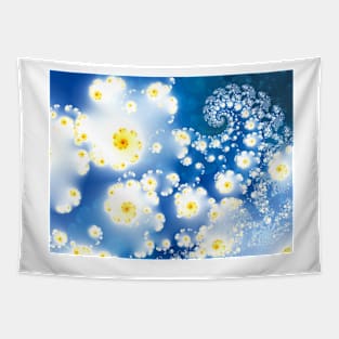 Fluffy cloud fractal wave spiral Tapestry