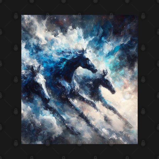 Horses Oil Painting by DarkWave