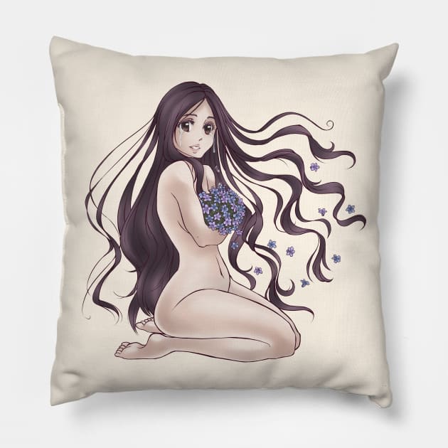 Periwinkles Pillow by NeeSee