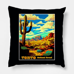 TONTO National Forest Vintage Advertising Travel Print Pillow