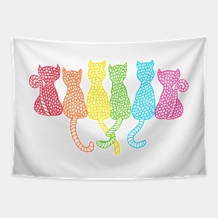 Rainbow Cats Tapestry