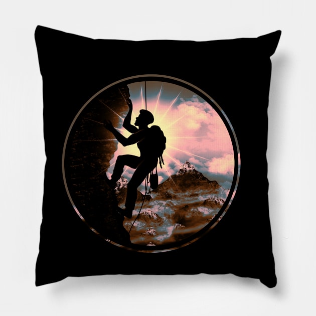 Mountain Climbing Pillow by Artardishop