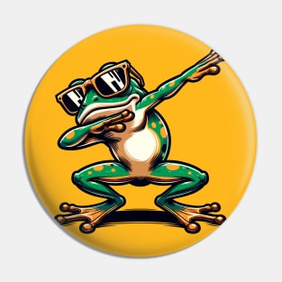 Cool dabbing frog Pin