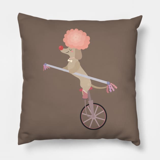 Unicycle Dog Pillow by Limethyst