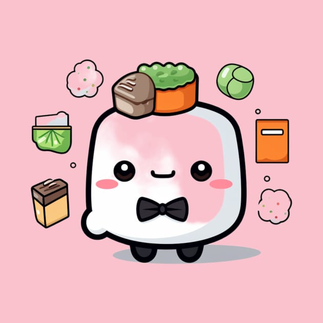 kawaii bento sushi T-Shirt cute  funny by nonagobich