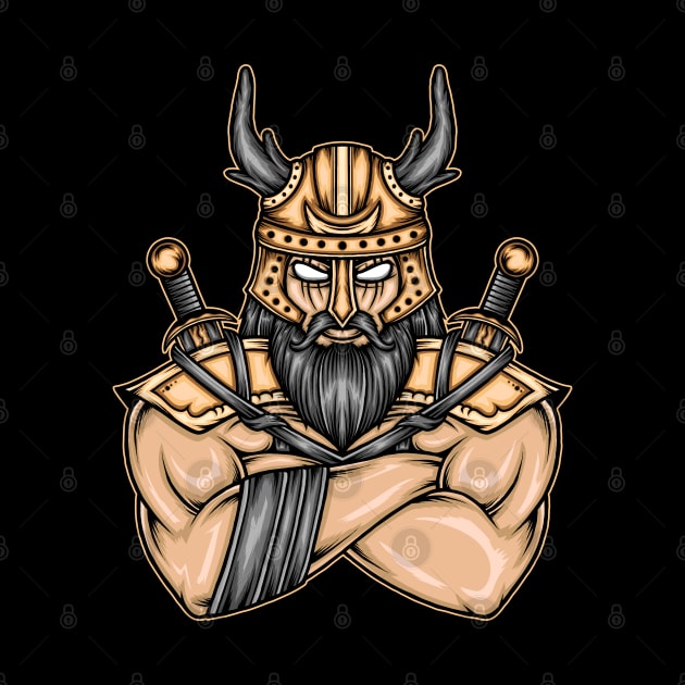 Viking warrior illustration by WODEXZ