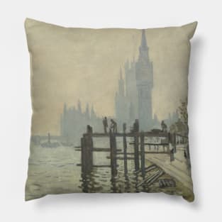 Thames Below Westminster by Claude Monet Pillow