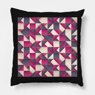 Pink and Purple Geometric Pattern Pillow