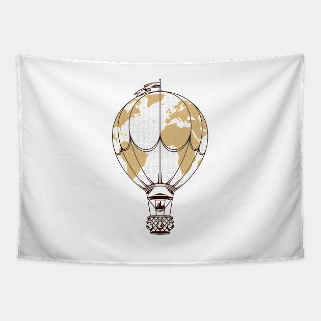 Air Balloon World Adventures Tapestry by Alundrart