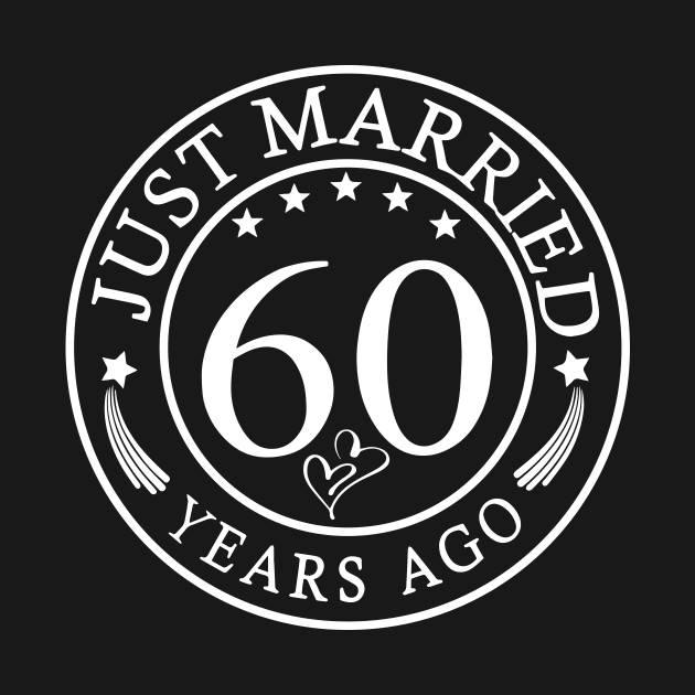 Just Married 60 Years Ago 60th Wedding Anniversary Matching by ArchmalDesign