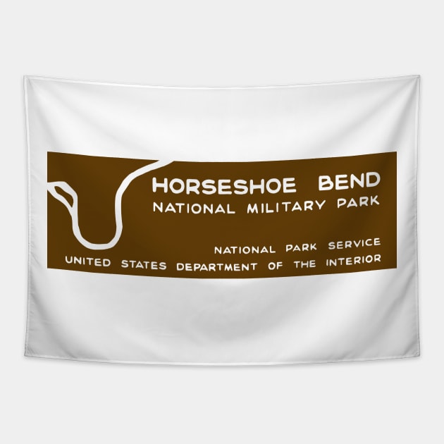 Horseshoe Bend National Military Park sign Tapestry by nylebuss