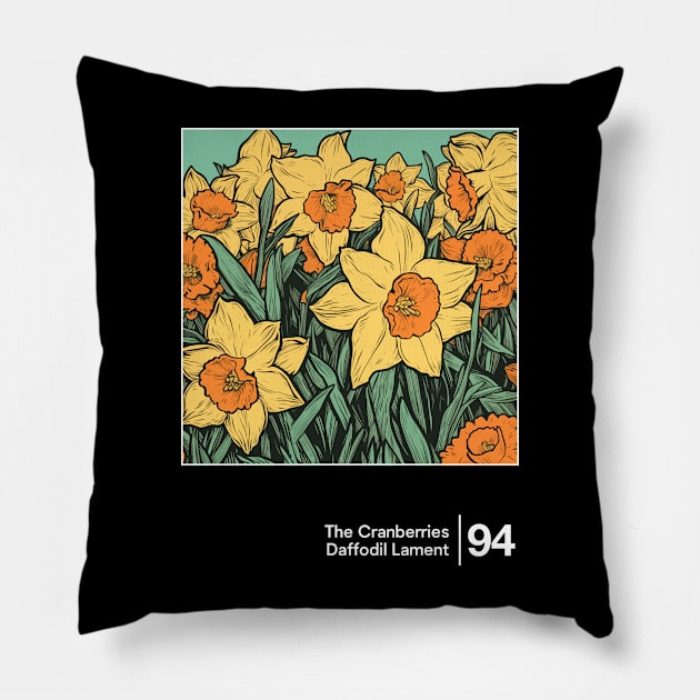 Daffodil Lament - Minimal Style Illustration Artwork Pillow by saudade