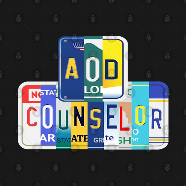 AOD Counselor Fun License Plate Gifts by StudioElla