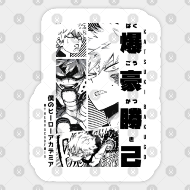 Bakugou Katsuki Manga Panel Bakugo My Hero Academia Manga Panel Design White Version Bakugo Sticker Teepublic bakugo my hero academia manga panel design white version