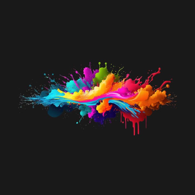 Rainbow wave. Colorful paint splash. by MariDein