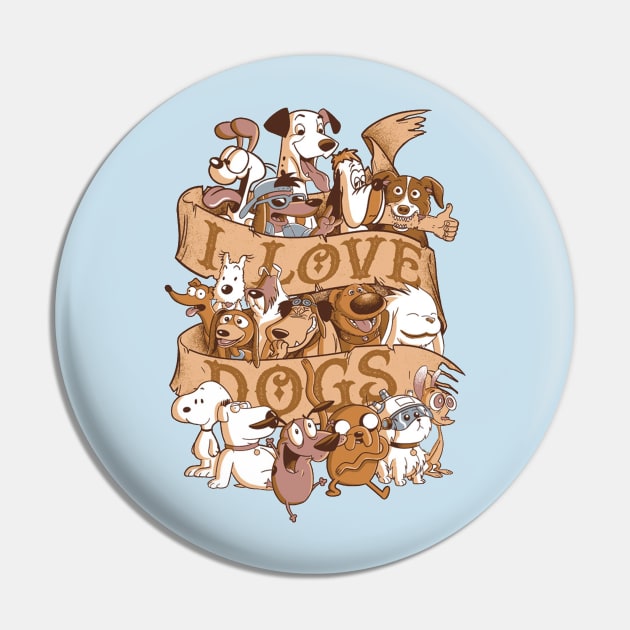 I Love Dogs Pin by Emrisno