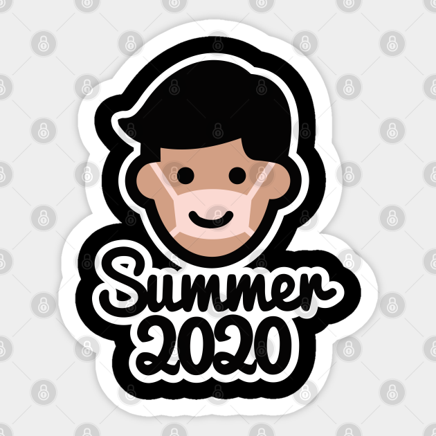 Summer Face Mask Sun Tan Vacation Facemask Corona Boy Summer Sticker Teepublic