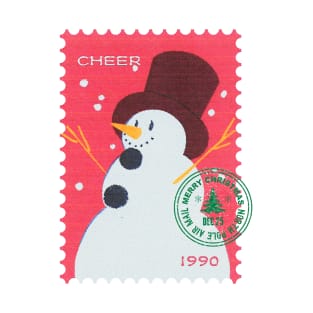 Vintage Stamp: Festive Snowman T-Shirt