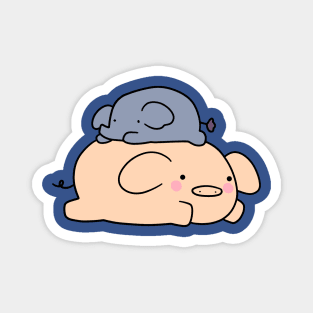 Little Elephant and Pig Magnet