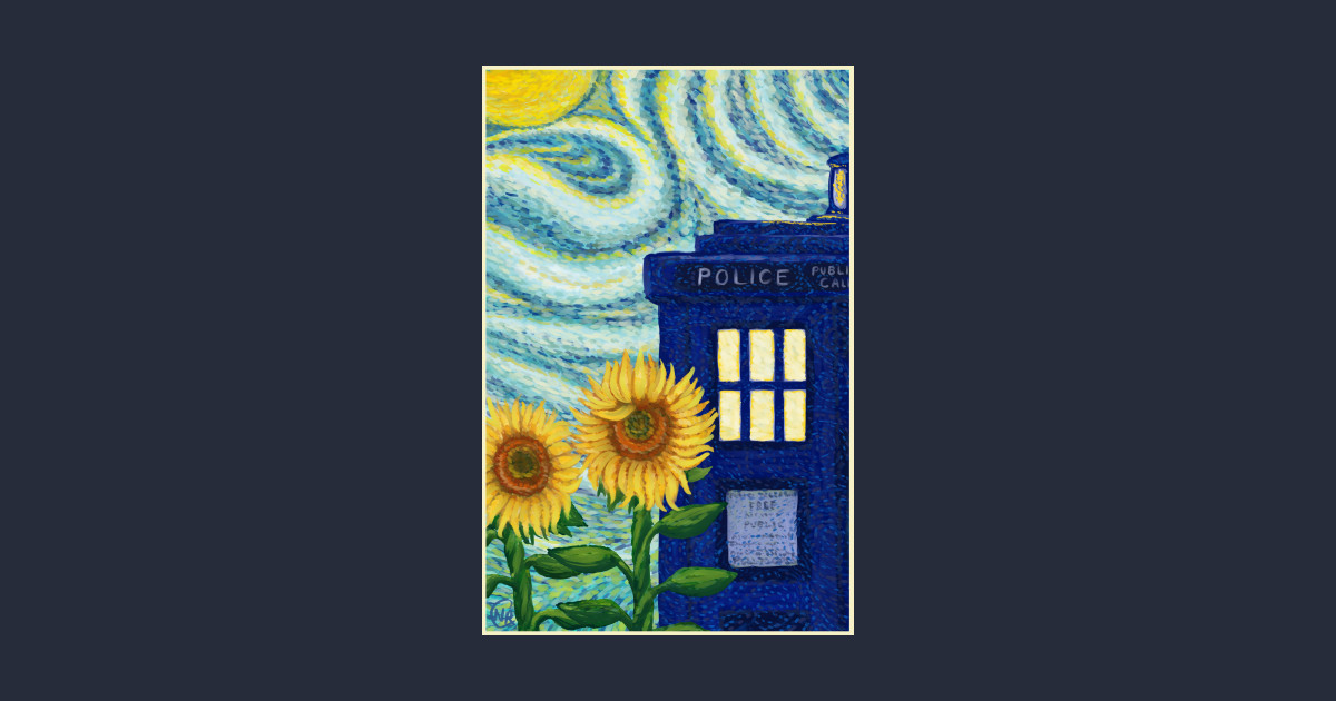 Vincent Van Gogh Style Sunflowers And Tardis By Apocalypseemu