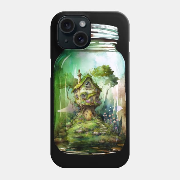 Fairy Forest House Jar Phone Case by ginkelmier