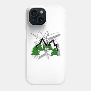 Mountain And tree abstract Phone Case