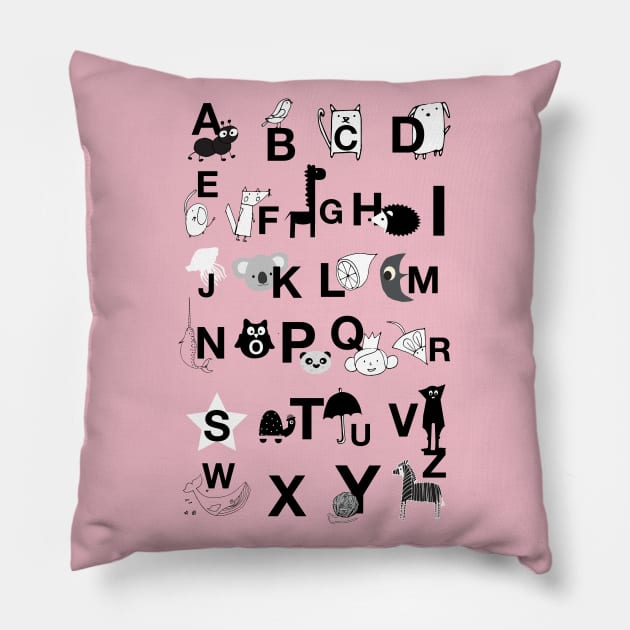 ABC Pink Pillow by bruxamagica