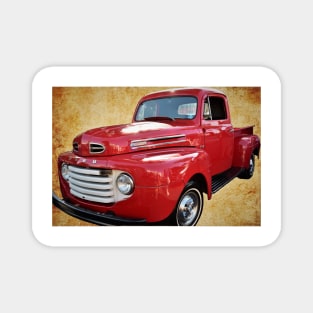 1949 Red Ford F1 Pickup Truck Magnet