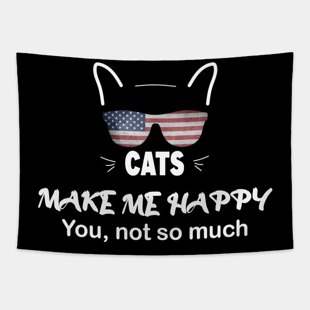 Cats Make Me Happy Tapestry by MBRK-Store