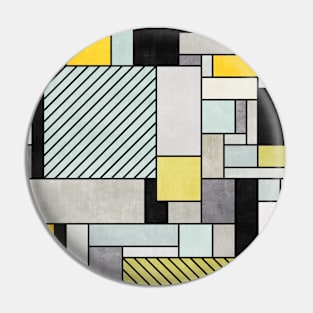 Random Concrete Pattern - Yellow, Blue, Grey Pin