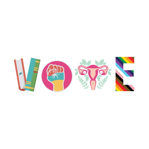 Vote Banned Books Reproductive Rights Political Activism Gift For Women by Los San Der