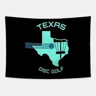 Texas Disc Golf - State Shape Light Green Tapestry