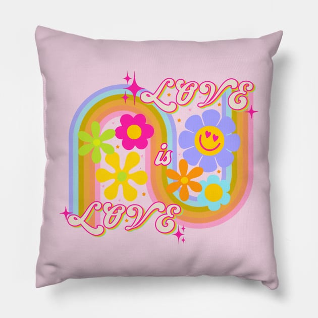 Love is love - retro design Pillow by Deardarling