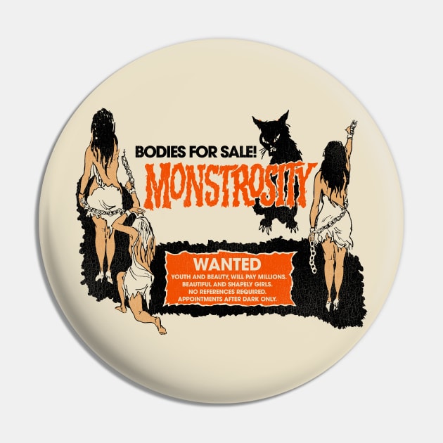 Monstrosity - 60s Cult Classic Horror Pin by darklordpug