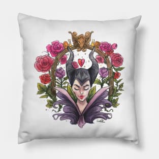 Maleficent Art Deco Watercolour Pillow