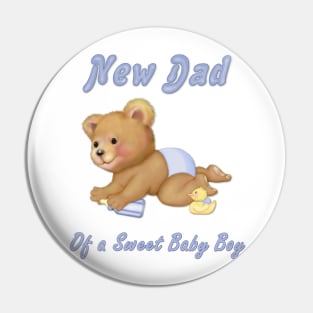 Crawling Teddy - New Dad of Boy Pin