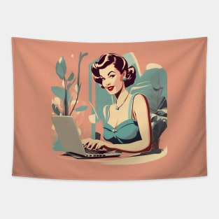 Retro Work Macbook Vintage Art Pin Up Girl Tapestry