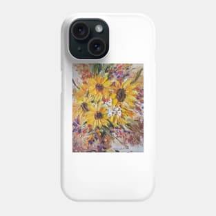 Sun Flower Love, Sun Flowers, Abstract Flowers, Yellow Flowers, Sun Flower Painting, Floral Decor, Yellow Flowers Decor Phone Case