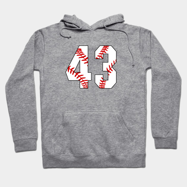 Baseball Jersey Number # 43, Trendy Baseball, Baseball Ball Zip Hoodie